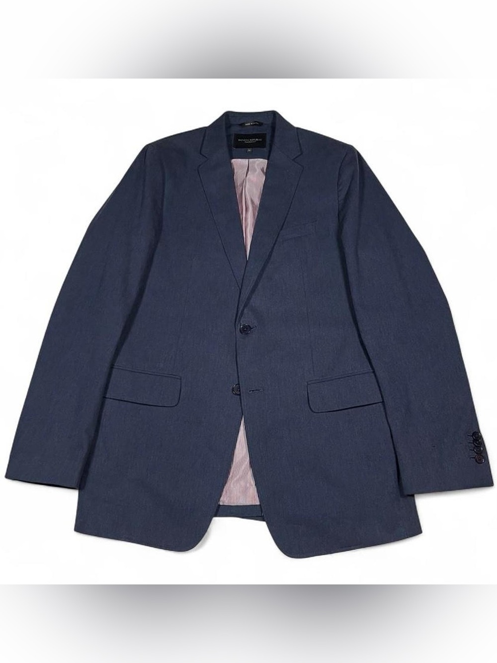 Banana Republic NWOT Tailored Fit Navy Blue Cotton Blazer Size 40L Sport Coat